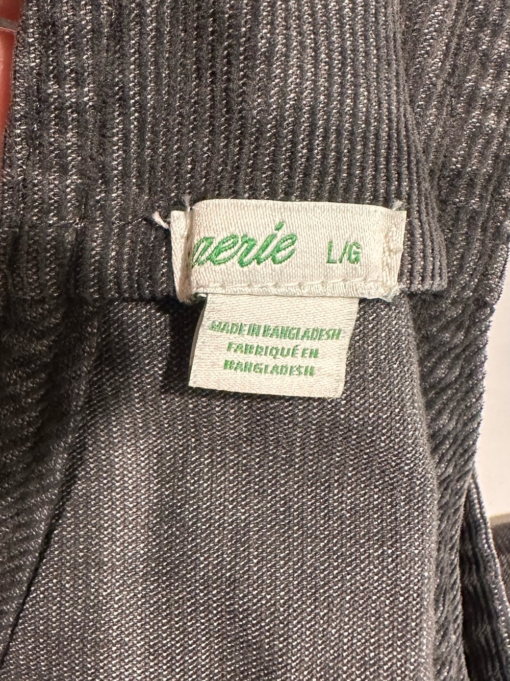 Aerie Corduroy Overalls Women Large Charcoal Gray Relaxed Straight Leg Raw Hem - Picture 9 of 12